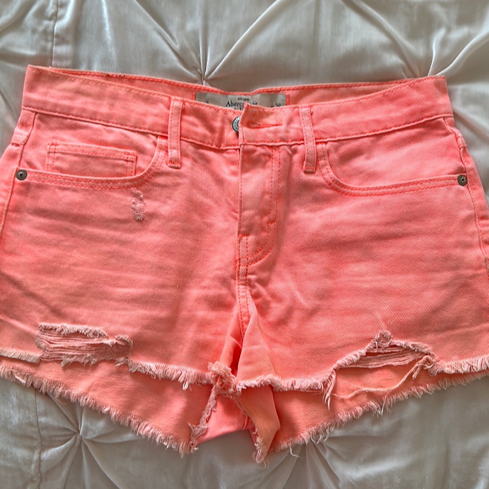 Abercrombie orange neon bright shorts SIZE 2